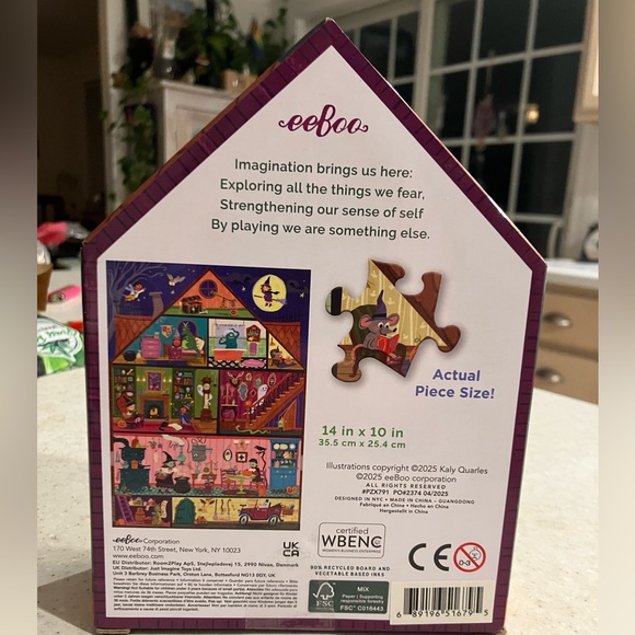 NWT eeBoo Haunted House Puzzle - 100 pieces - In House-Shaped Box - Picture 2 of 4